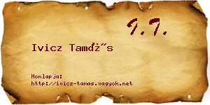 Ivicz Tamás névjegykártya